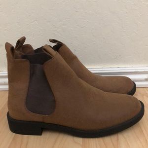 Faux leather ankle boots